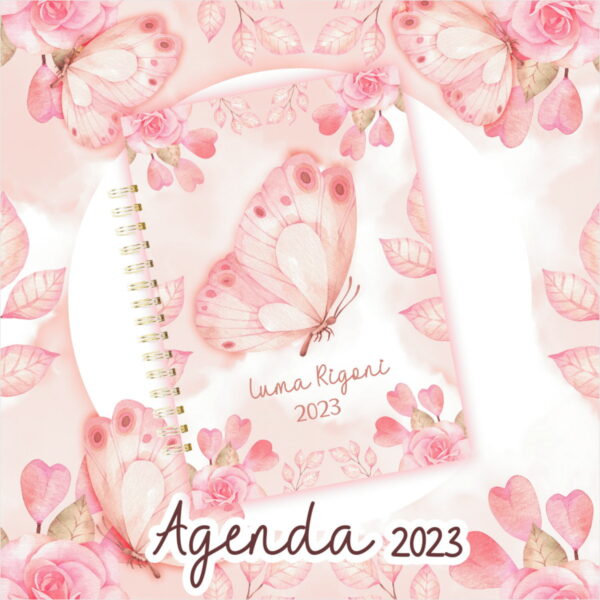 agenda datada 2023 borboletas arquivo digital papelaria