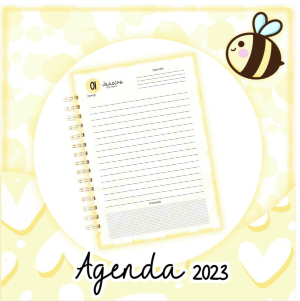 Agenda Datada 2023 Girassol Amarelo - Arquivo Digital - Imagem 2