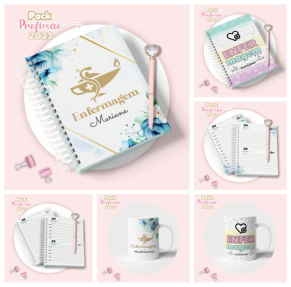 agenda enfermagem feminina arquivo digital personalizacao