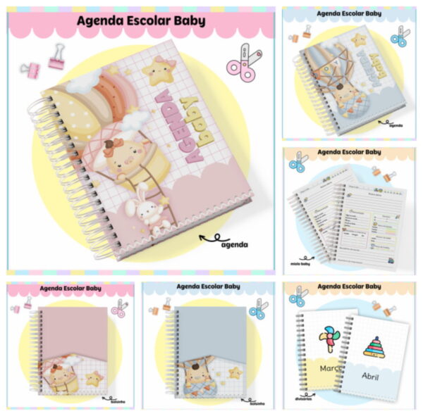 agenda escolar baby menina e menino arquivo digital agenda escolar baby menina