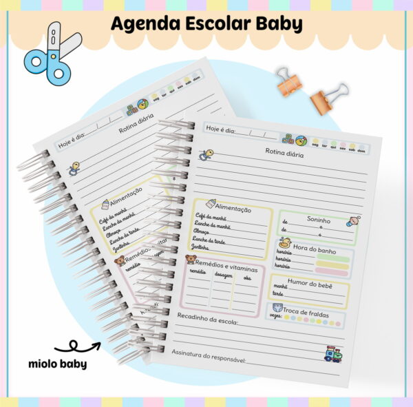 Agenda Escolar Baby Menina e Menino - Arquivo Digital - Imagem 4