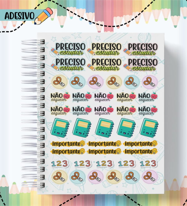 Agenda Escolar Colorida - Arquivo Digital - Imagem 3