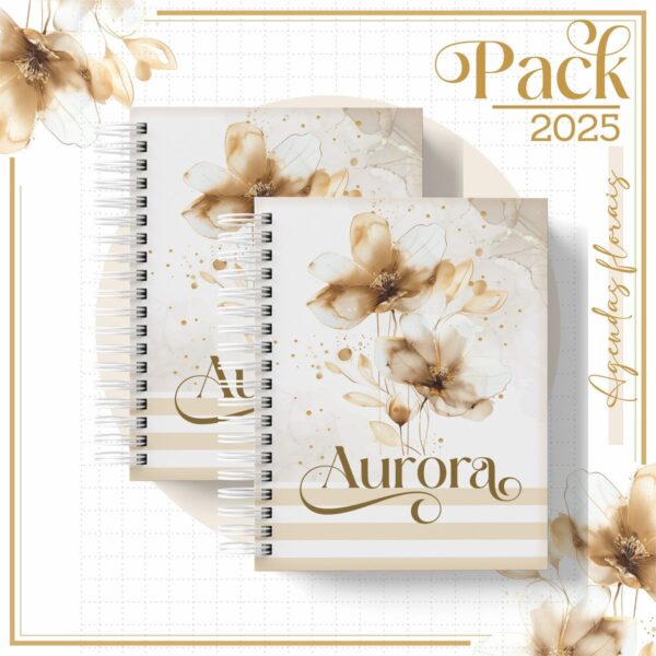agenda feminina floral gold 2025 arquivo digital papel e scrapbook