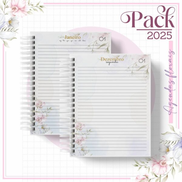 Agenda Feminina Floral Lilás 2025 - Arquivo Digital - Imagem 2
