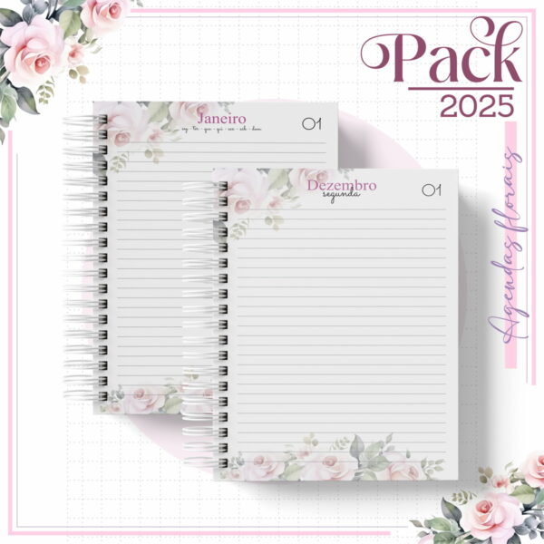 Agenda Feminina Floral Minimalista 2025 - Arquivo Digital - Imagem 2