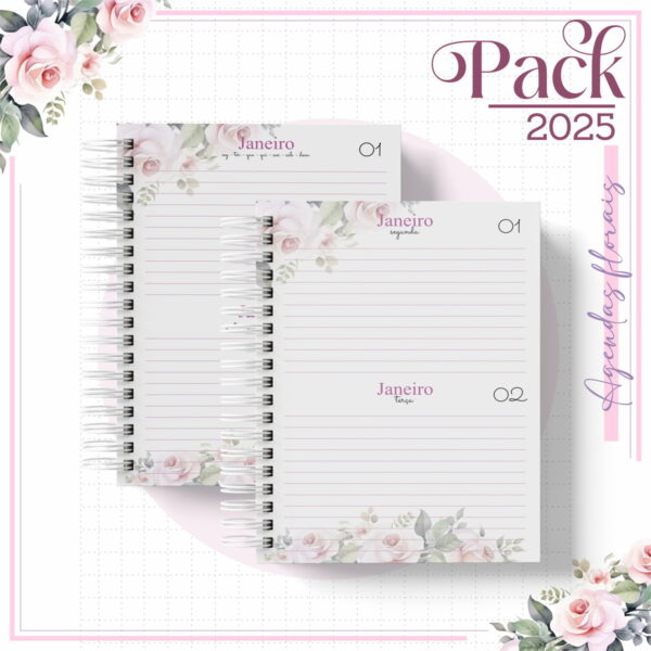 Agenda Feminina Floral Minimalista 2025 - Arquivo Digital - Imagem 3