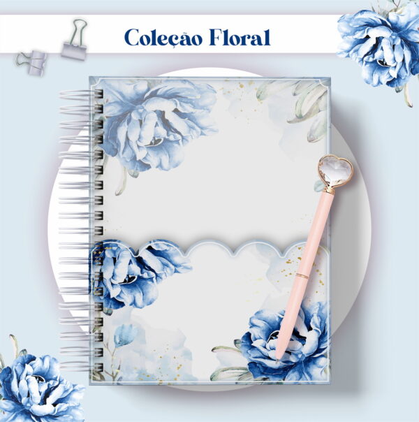 Agenda Floral Azul Datada 2023 - Arquivo Digital - Imagem 3