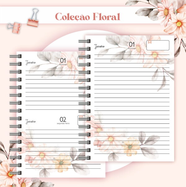 Agenda Floral Listrado Datada 2023 - Arquivo Digital - Imagem 2