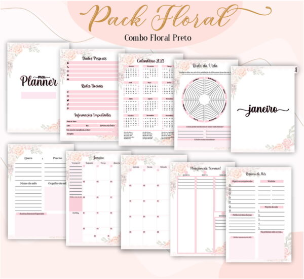 Agenda Floral Preto 2023 - Arquivo Digital - Imagem 4