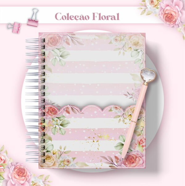 Agenda Floral Rosa Datada 2023 - Arquivo Digital - Imagem 3