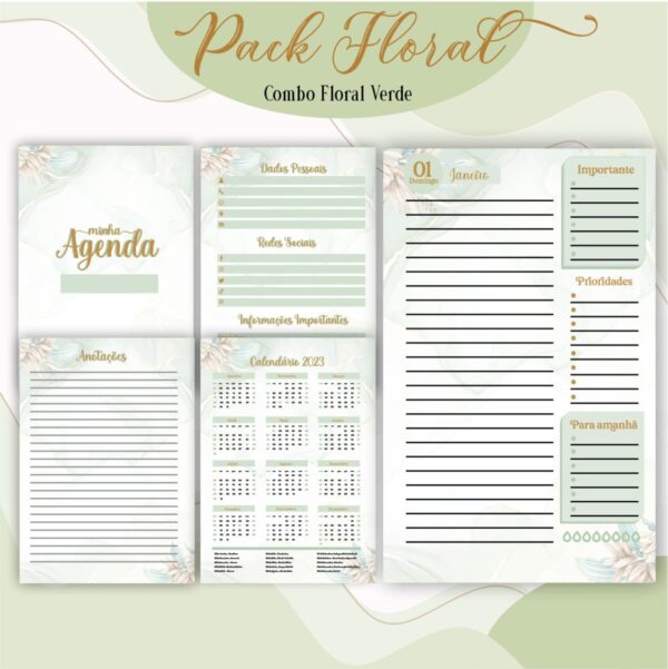 Agenda Floral Verde 2023 - Arquivo Digital - Imagem 4