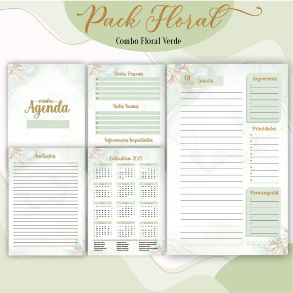 Agenda Floral Verde 2023 - Arquivo Digital - Imagem 2