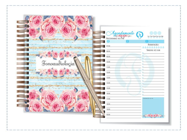 agenda fonoaudiologia permanente arquivo digital papelaria personalizada