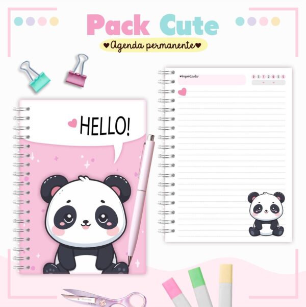 agenda infantil permanente panda cute arquivo digital arquivos digitais 1
