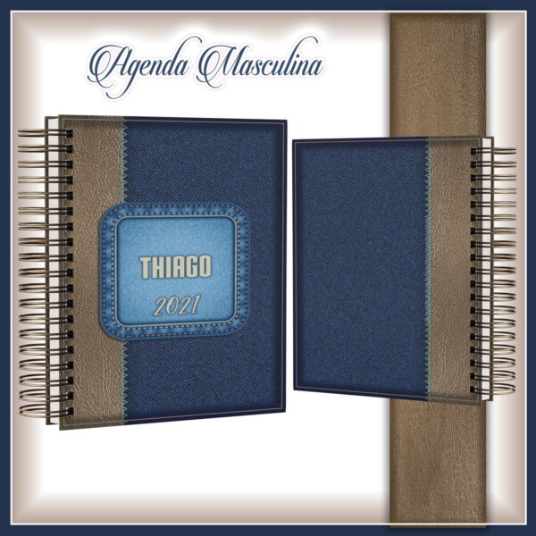 agenda masculina arquivo digital scrapbook