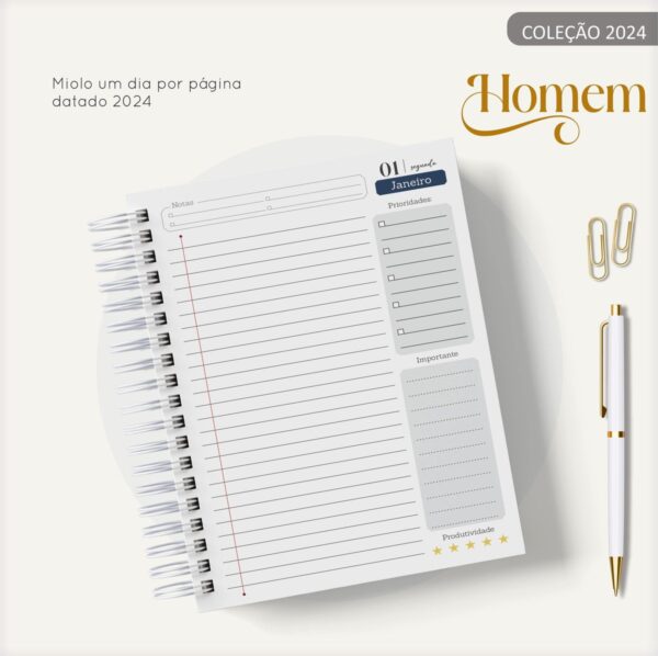 Agenda Masculina Azul e Cinza - Arquivo Digital - Imagem 2