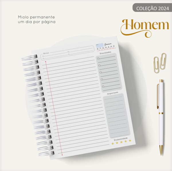 Agenda Masculina Azul e Cinza - Arquivo Digital - Imagem 3