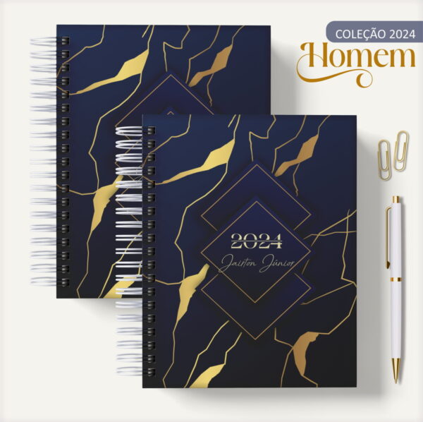 agenda masculina azul e dourado arquivo digital agenda masculina azul