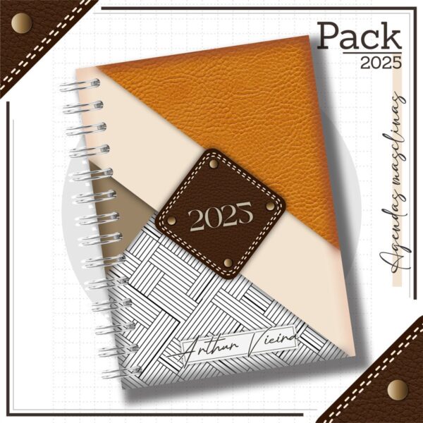 agenda masculina couro laranja 2025 arquivo digital agenda masculina couro laranja 1