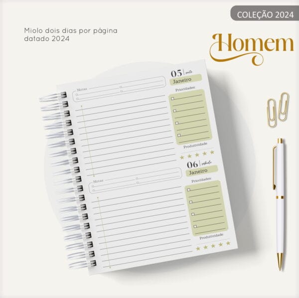 Agenda Masculina Marble Amarelo - Arquivo Digital