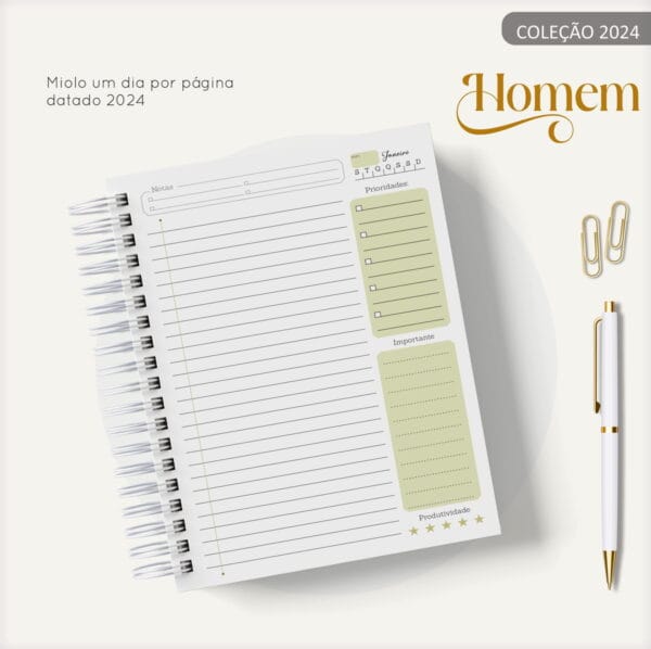 Agenda Masculina Marble Amarelo - Arquivo Digital