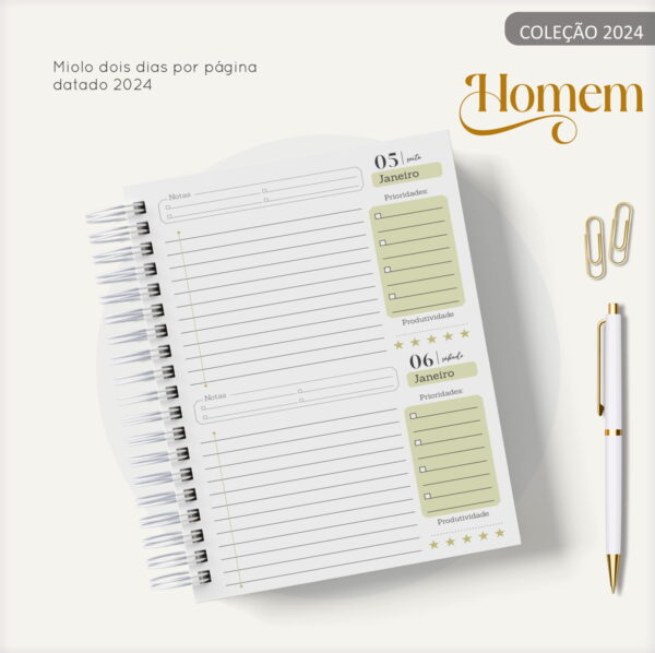 Agenda Masculina Marble Amarelo - Arquivo Digital - Imagem 2