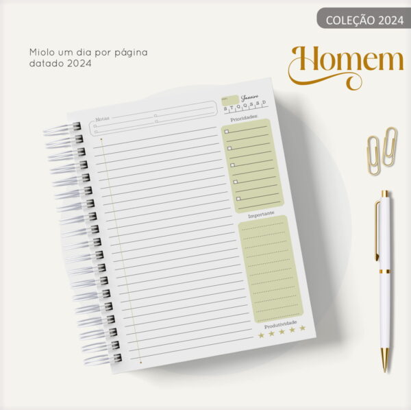 Agenda Masculina Marble Amarelo - Arquivo Digital - Imagem 4