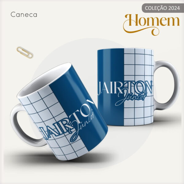 Agenda Masculina Quadrinho Azul e Branco - Arquivo Digital - Imagem 4