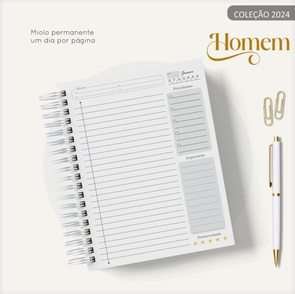 Agenda Masculina Quadrinho Preto - Arquivo Digital - Imagem 3