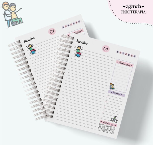 Agenda Profissão Fisioterapia Feminino - Arquivo Digital - Imagem 2