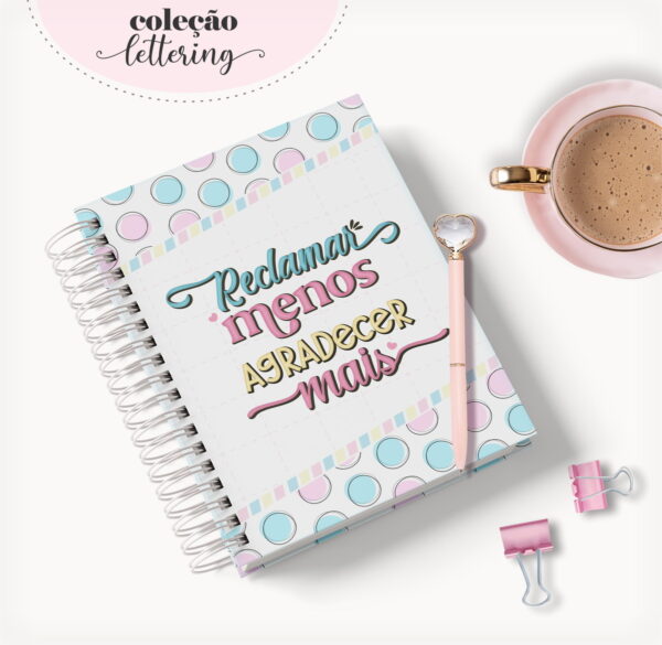agenda reclame menos arquivo digital colecao agendas lettering feminino arquivo digital