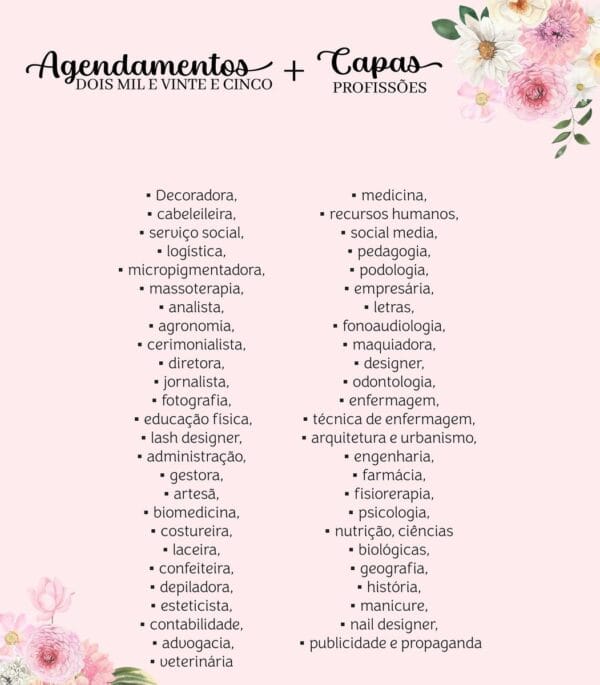 Agendamentos e Capas Profissões 2025 - Arquivo Digital