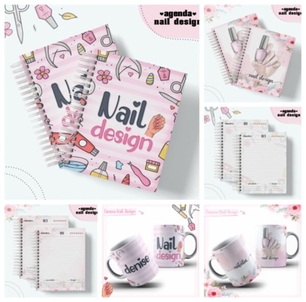 agendas nail design arquivo digital caderno