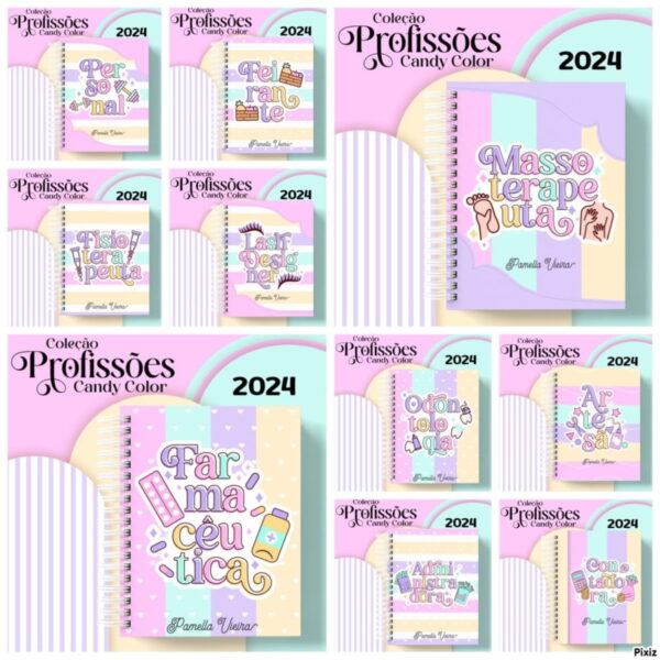 agendas profissoes femininas candy color arquivo digital profissoes femininas 2024