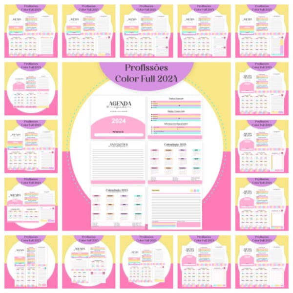 Agendas Profissões Femininas Candy Full - Arquivo Digital