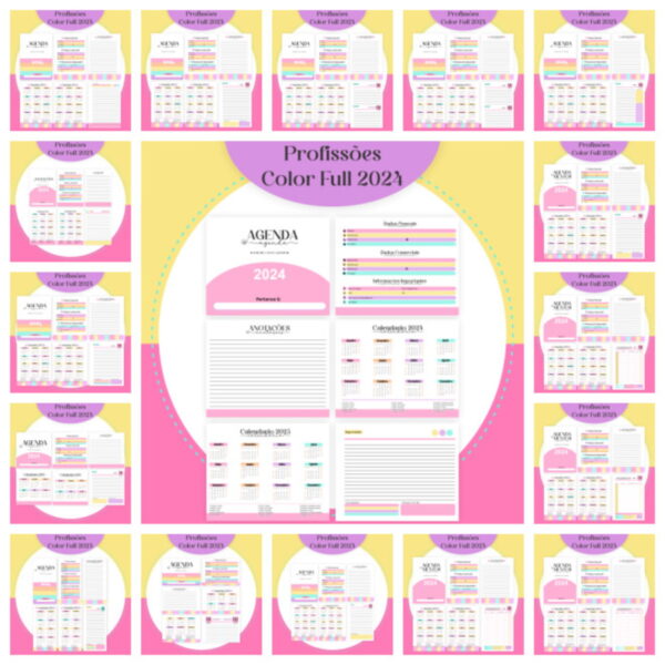 Agendas Profissões Femininas Candy Full - Arquivo Digital - Imagem 2
