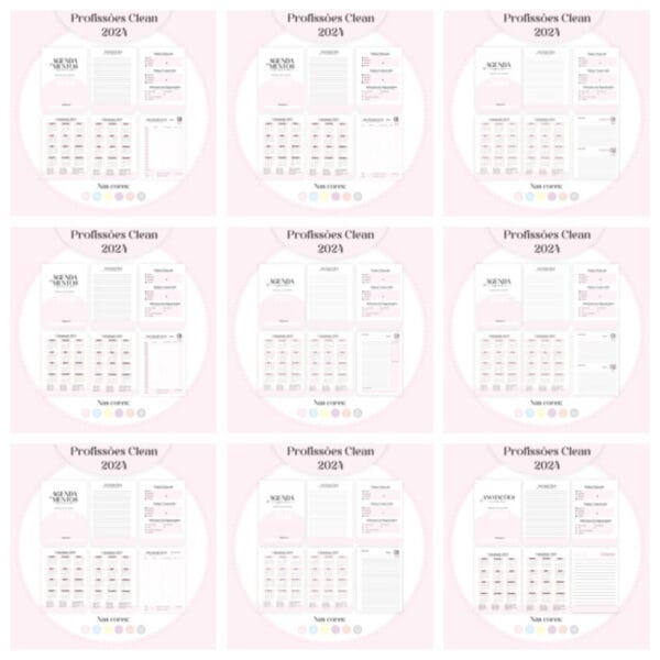 Agendas Profissões Femininas Clean - Arquivo Digital