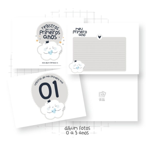 Álbum de Fotos Nuvem Menino (0 a 5 anos) - Arquivo Digital