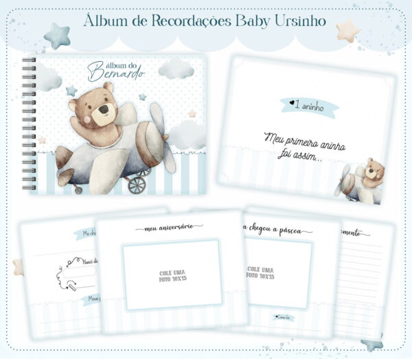 album do bebe baby urso menino arquivo digital album do bebe baby menino