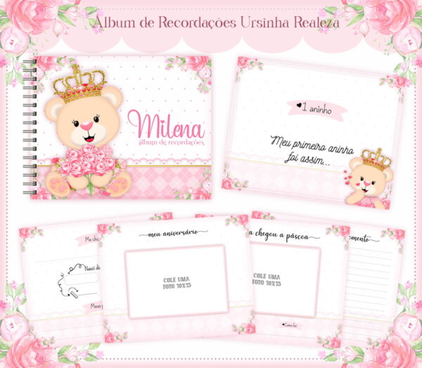 album do bebe ursinha realeza arquivo digital baby menina