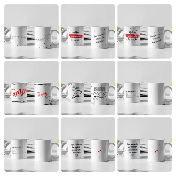 Amor em Canecas: 30 Designs Românticos para Sublimação