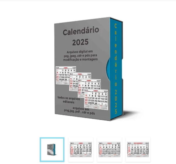 arquivo calendario folhinhas 2025 png pdf corel miolo digital