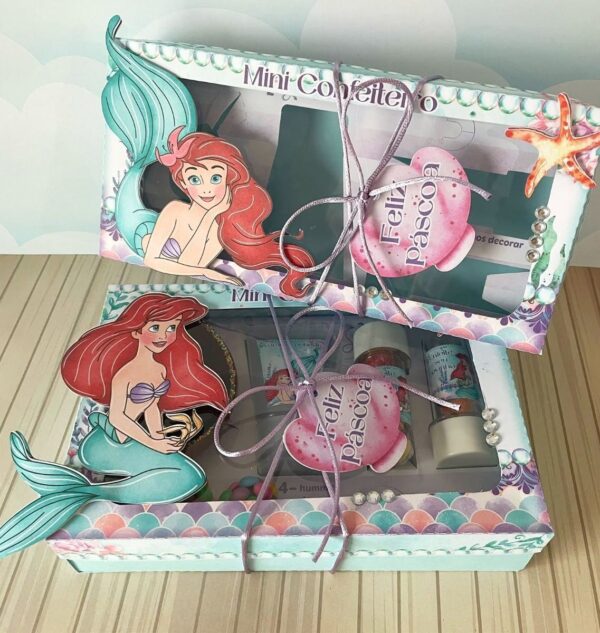 Arquivo Cestinha Confeiteiro Páscoa Ariel A Pequena Sereia