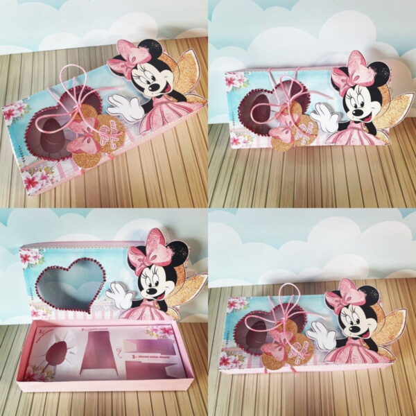 Arquivo Cestinha Confeiteiro Páscoa Minnie Rosa Silhouette