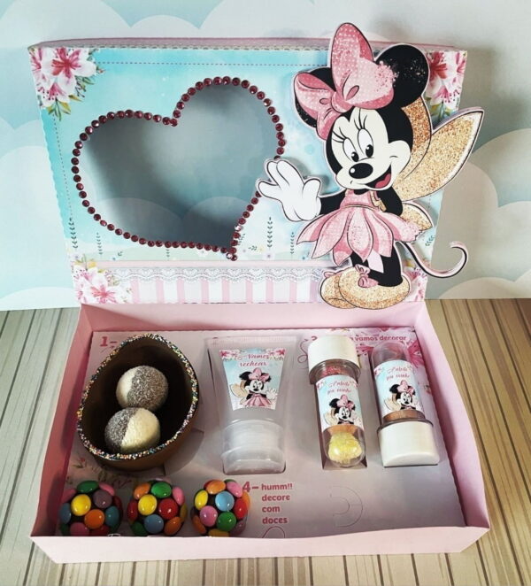 Arquivo Cestinha Confeiteiro Páscoa Minnie Rosa Silhouette