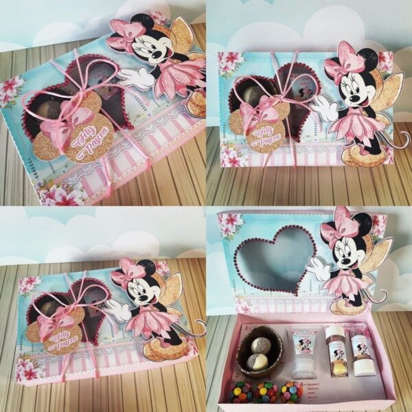 Arquivo Cestinha Confeiteiro Páscoa Minnie Rosa Silhouette
