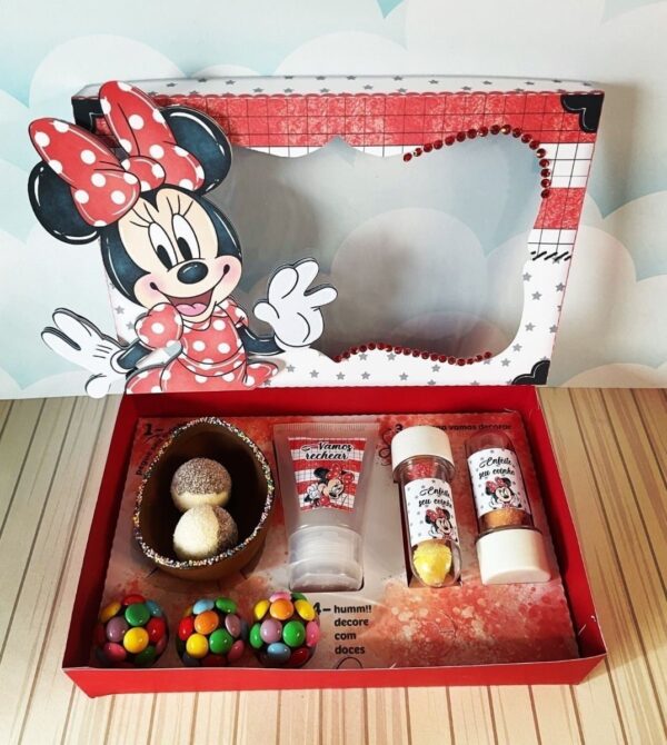 Arquivo Cestinha Confeiteiro Páscoa Minnie Vermelha Studio