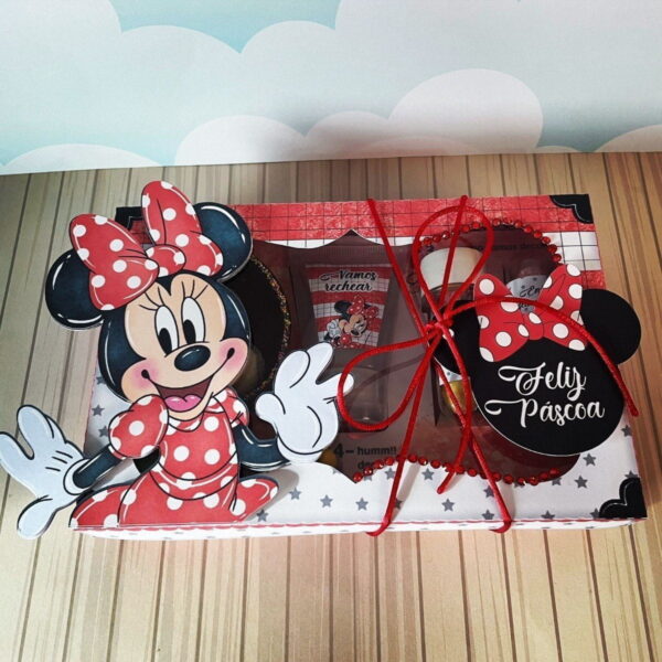 Arquivo Cestinha Confeiteiro Páscoa Minnie Vermelha Studio