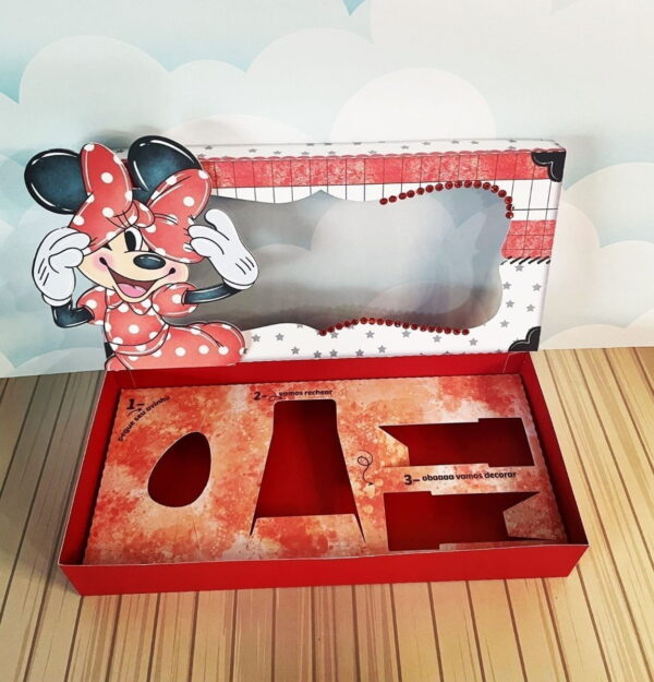Arquivo Cestinha Confeiteiro Páscoa Minnie Vermelha Studio