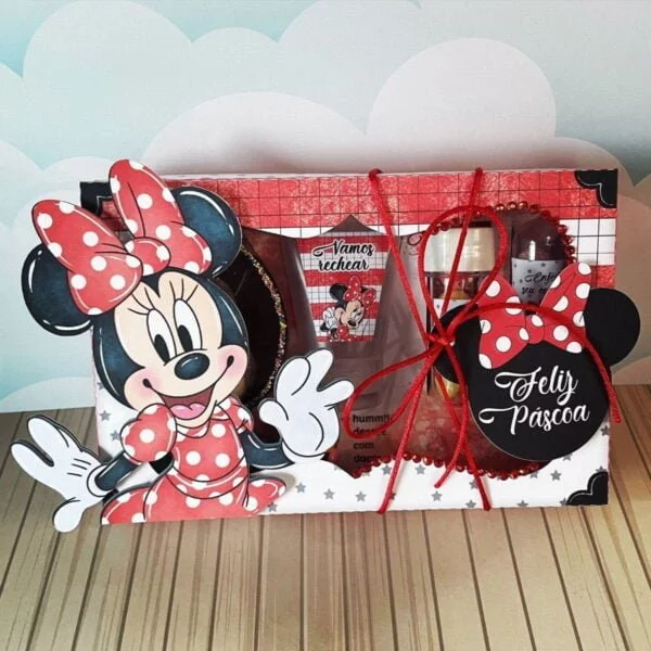 Arquivo Cestinha Confeiteiro Páscoa Minnie Vermelha Studio